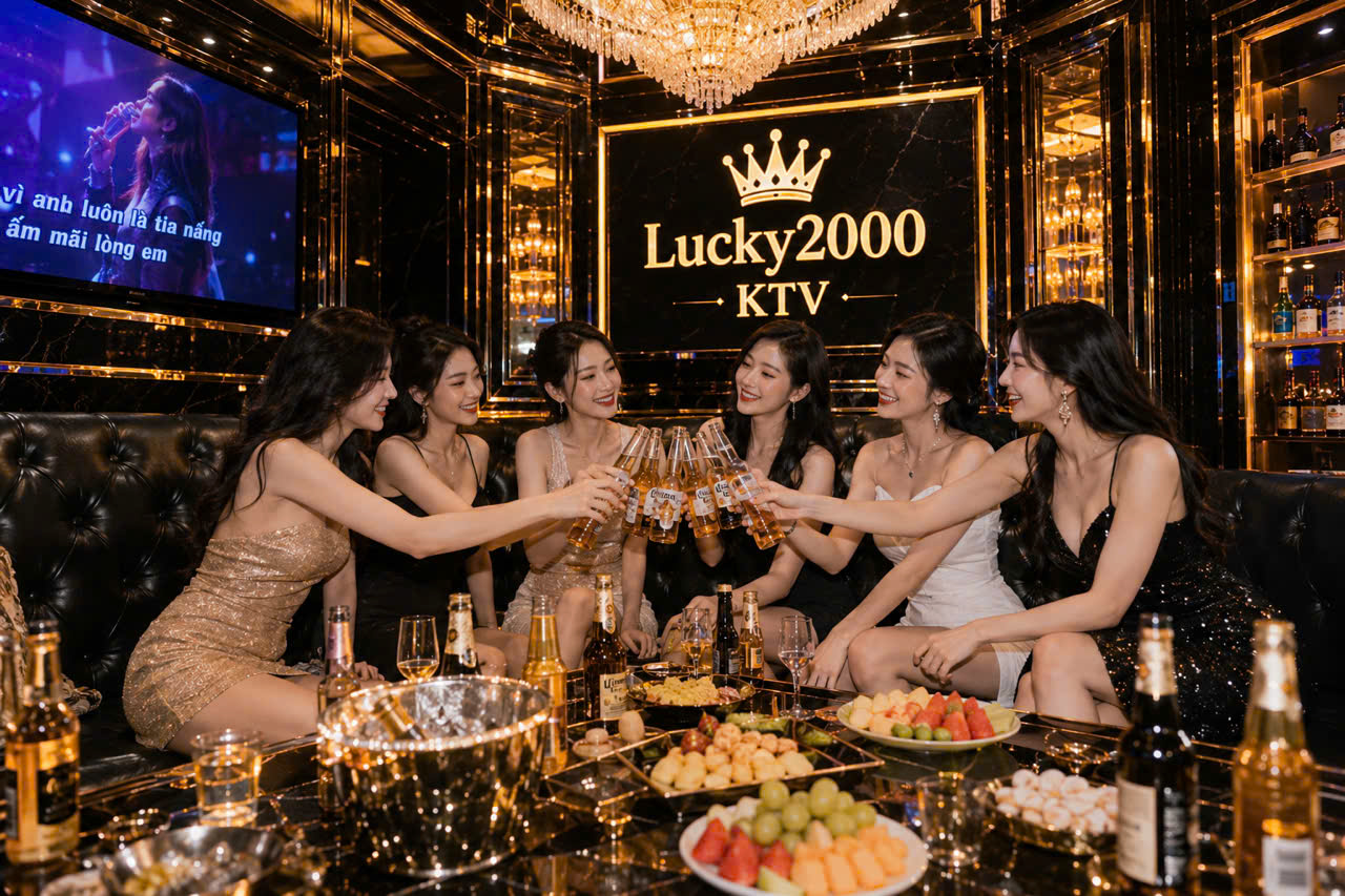 Lucky 2000 KTV luxury VIP karaoke room in Cho Lon, Saigon